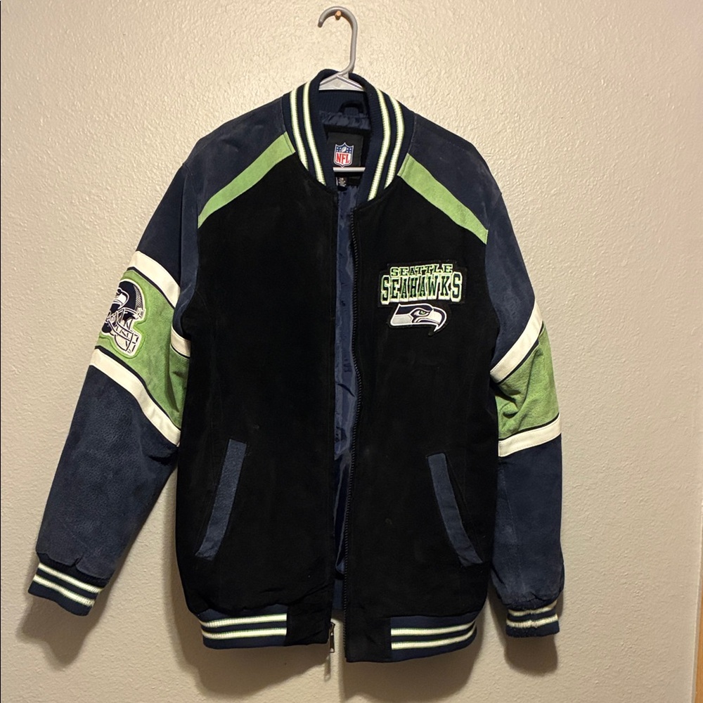 NFL Seattle Seahawks Black and Green Bomber Jacket